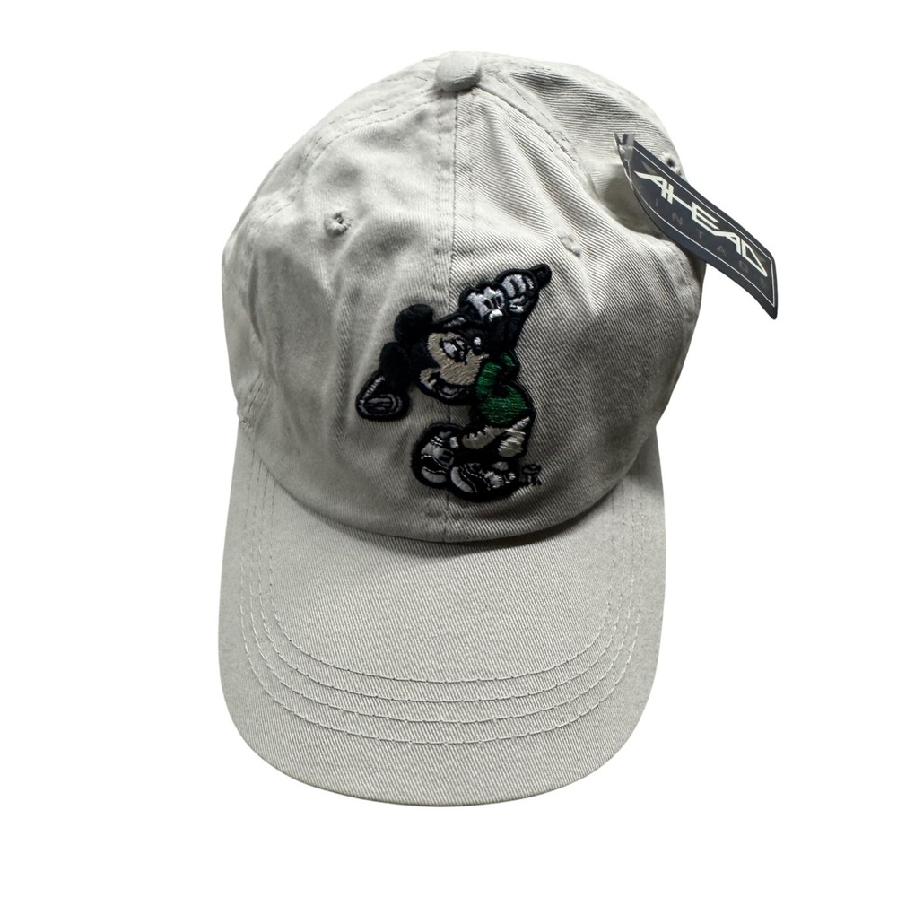 Ahead Vintage Disney Mickey Golf Beige Cap Hat Retro Sporty Y2k Classic Preppy